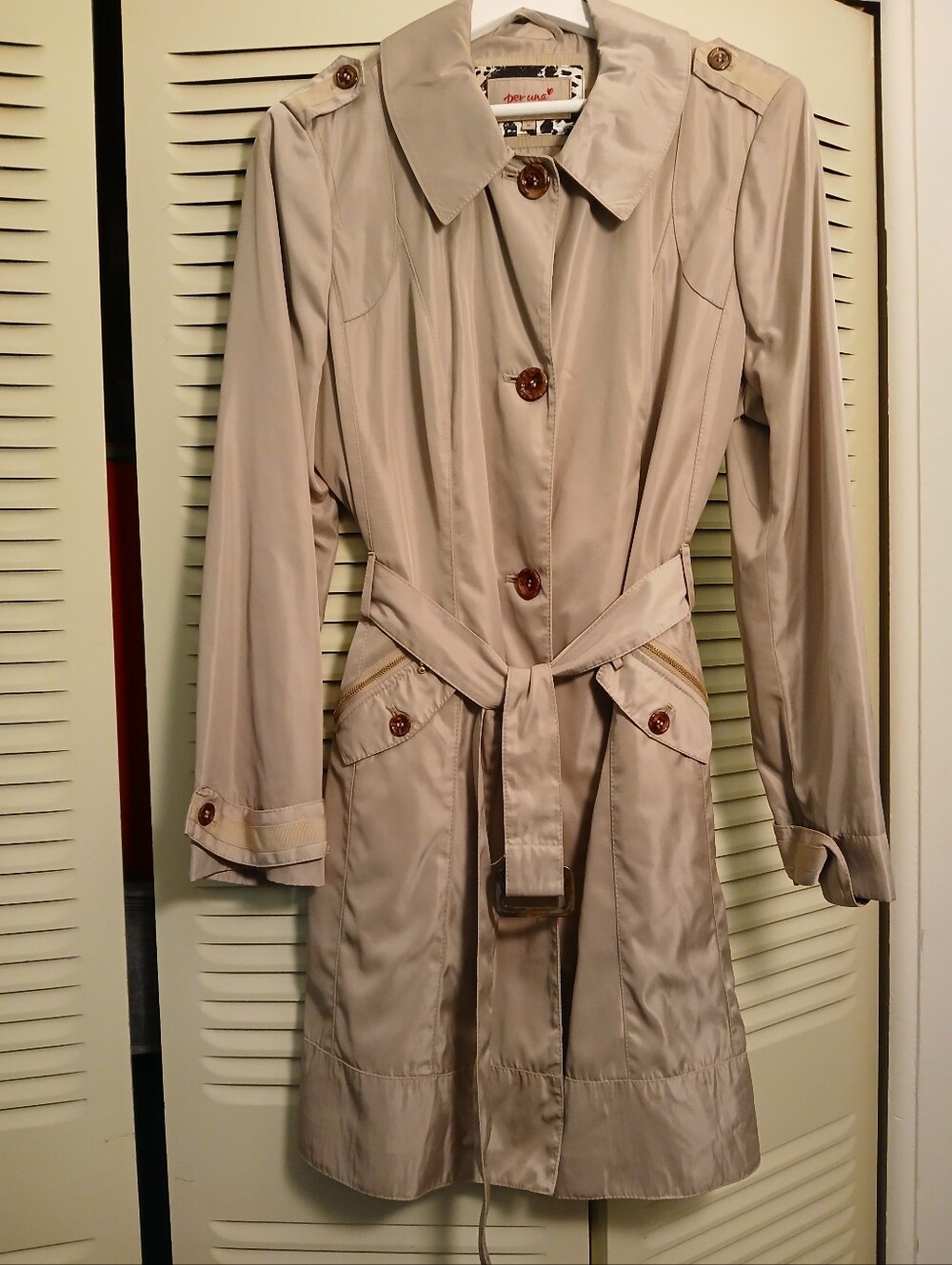 Per Una Light Beige Women's Trench Coat with Waist Tie